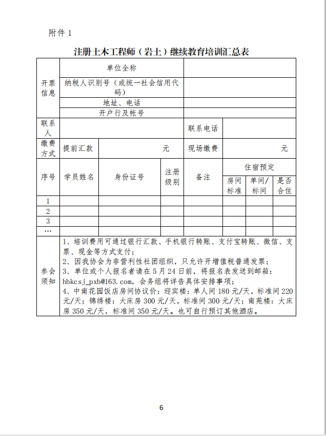 关于举办全省2019年度注册土木工程师（岩土）专业技术继续教育培训班的通知