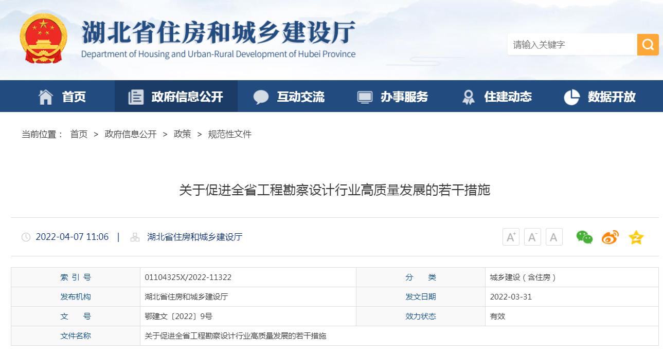 转发省住建厅关于促进全省工程勘察设计行业高质量发展的若干措施